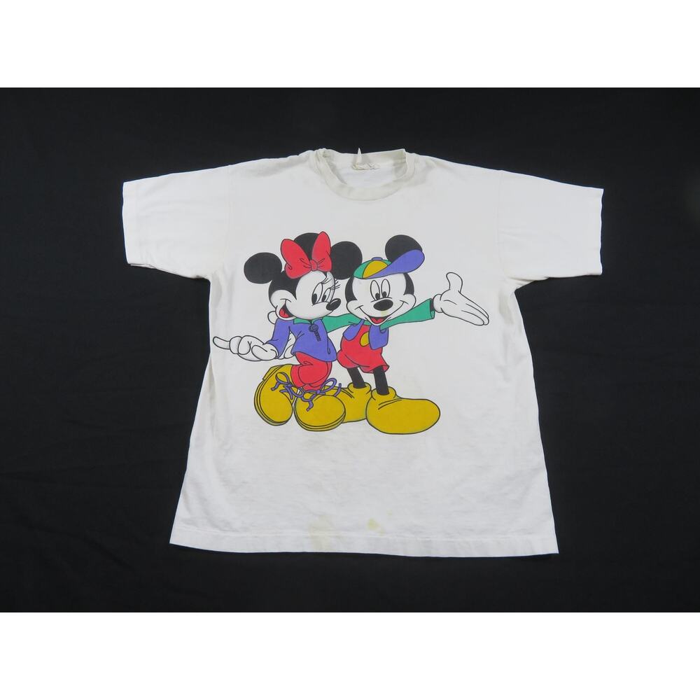 Minnie and Mickey Mouse T-Shirt, Jerry Leigh, Sz L-XL White 1990s